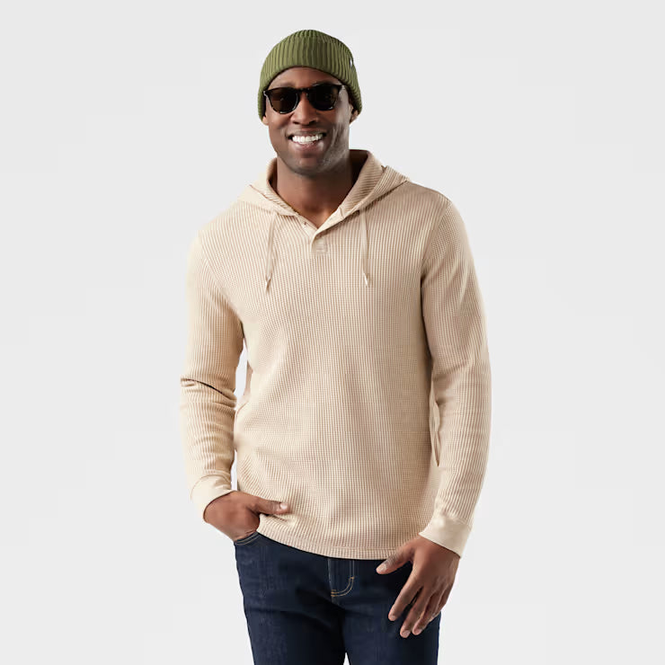 Men's Waffle Henley Hoodie image 0