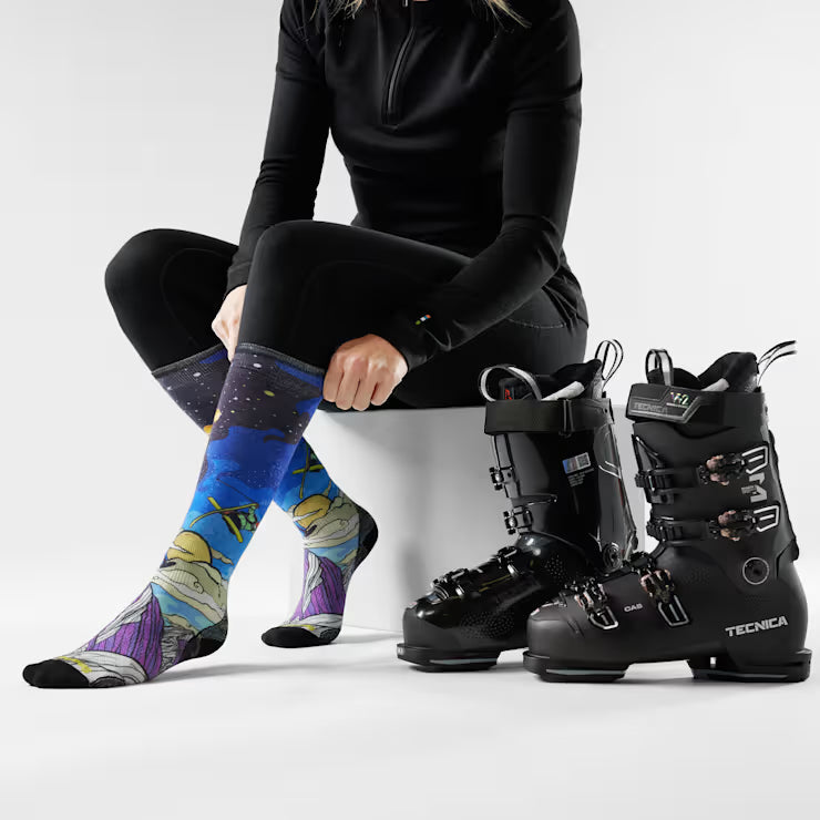 Women's Ski Galactic Ski Print OTC Socks image 1