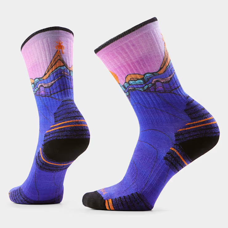 Women’s Hike Mountain Sunrise Print Crew Socks image 0