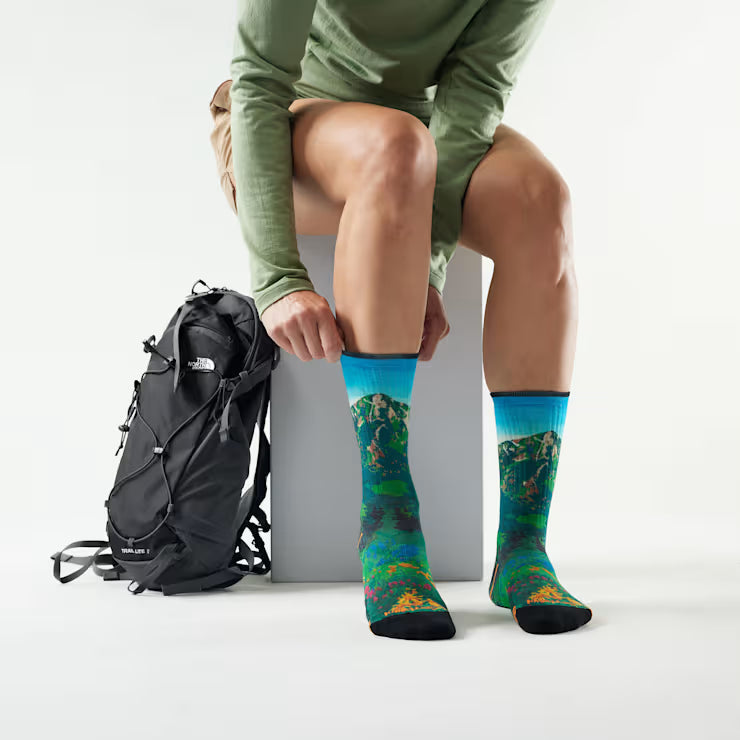 Women’s Hike Mountain Lake Print Crew Socks image 1