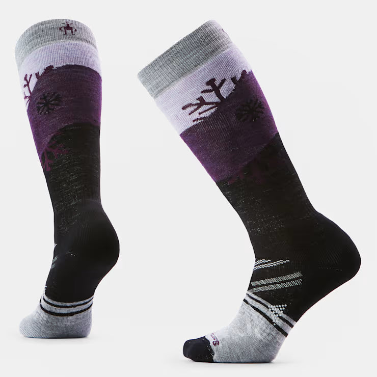 Women's Ski Snowpocalypse Pattern Over The Calf Socks image 0