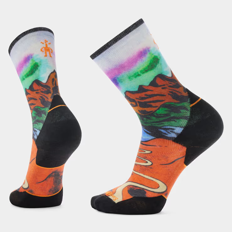 Trail Run Singletrack Print Crew Socks image 0