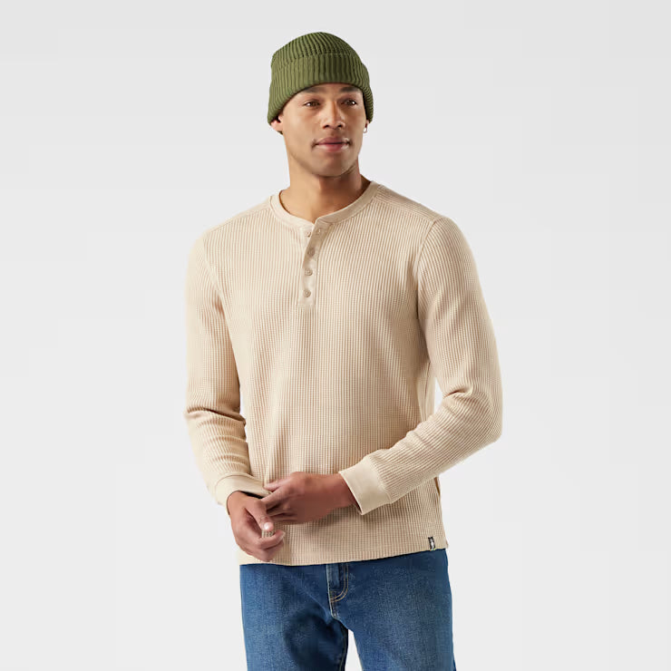 Men's Waffle Long Sleeve Henley image 0