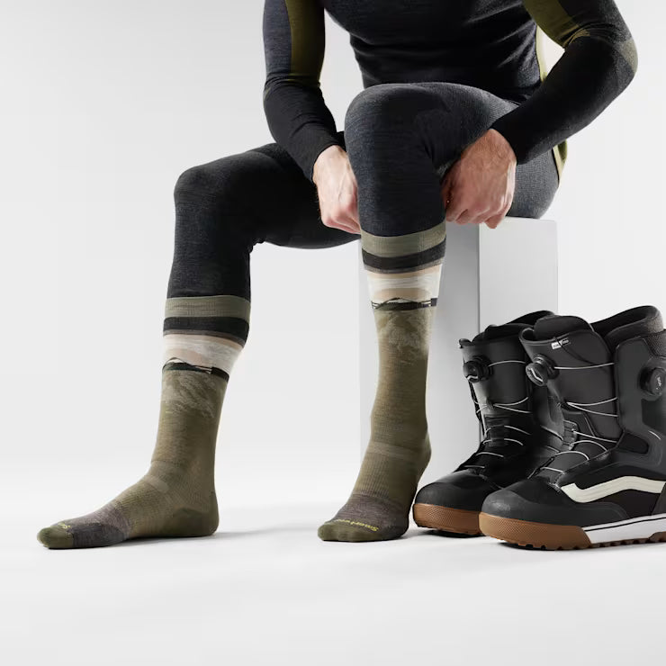 Snowboard Mountain Sunrise Over The Calf Socks image 2