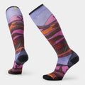 Women's Ski Floral Field Print Over The Calf Socks image 0