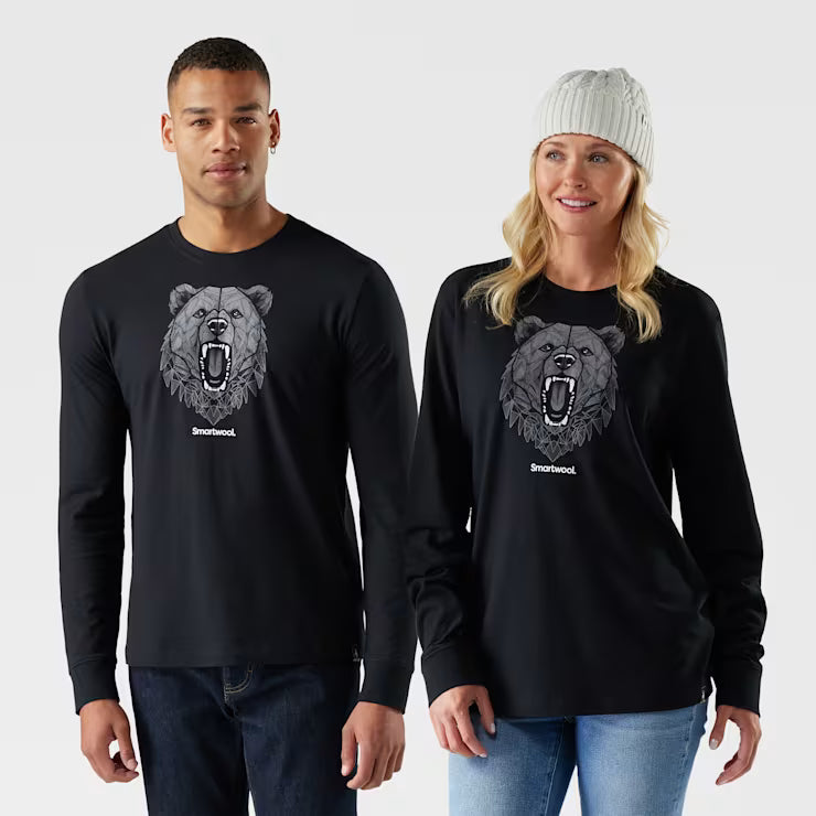 Geometric Bear Long Sleeve Graphic Tee image 0