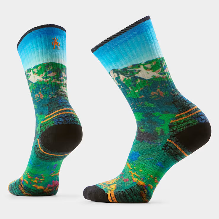 Women’s Hike Mountain Lake Print Crew Socks image 0