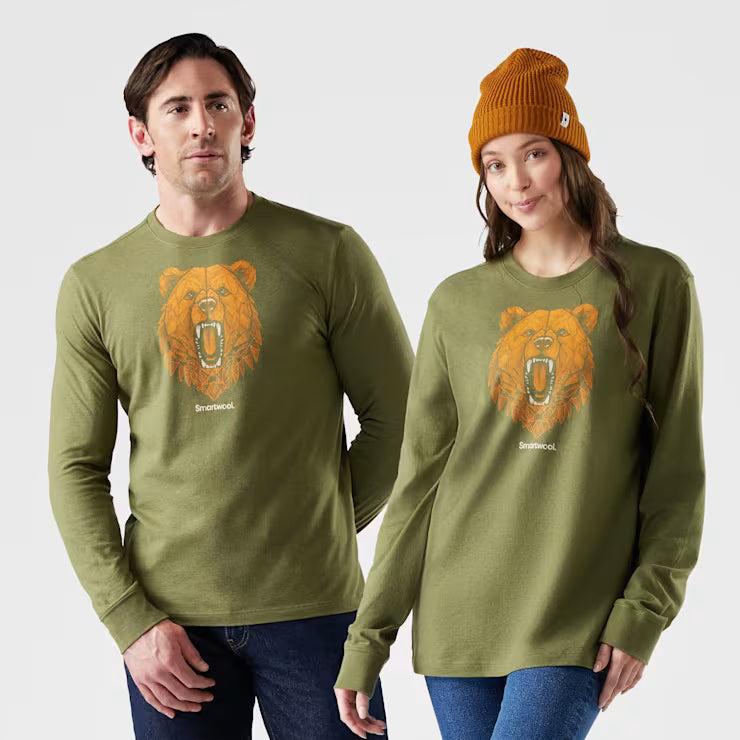 Geometric Bear Long Sleeve Graphic Tee image 0