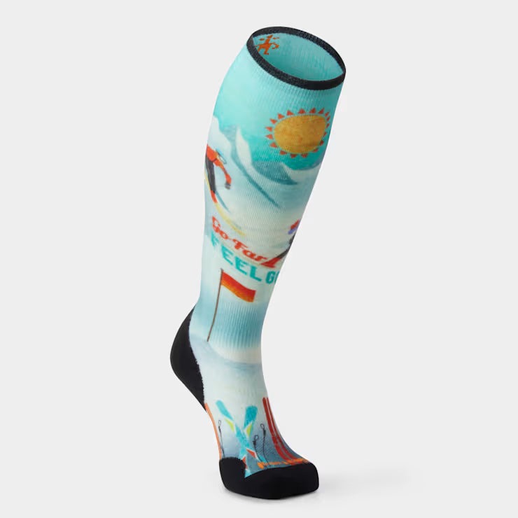 Women's Ski Snow Bunny Print Over The Calf Socks image 1